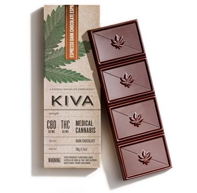 Kiva Espresso 60mg CBD:THC 1:1 Ratio delivery in Los Angeles