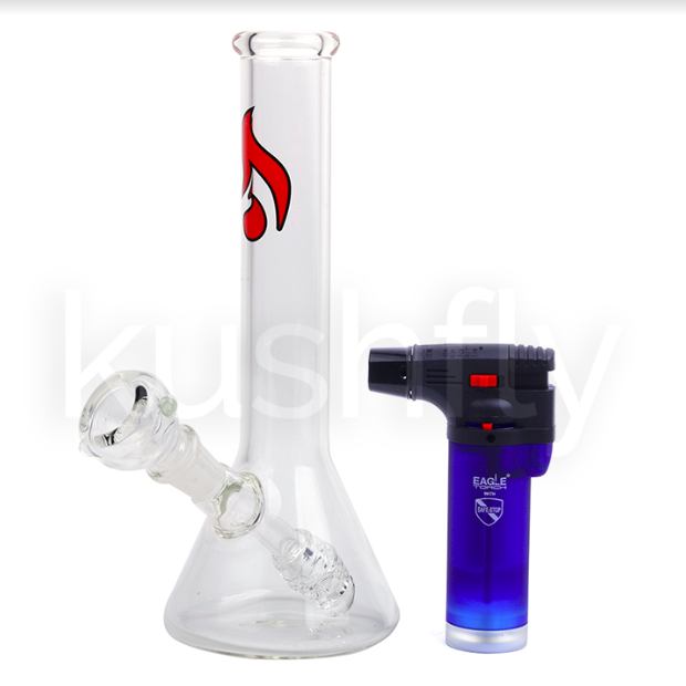 Hitman Glass 14" Red Flame Bong & Rig delivery in Los Angeles