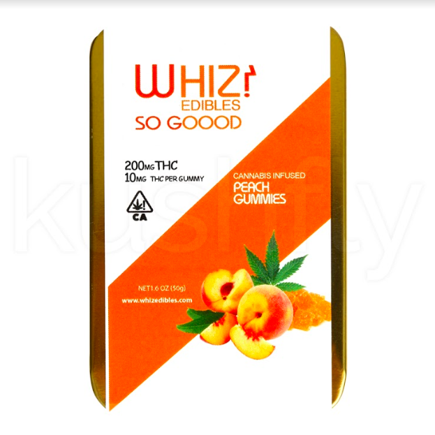 Whiz Edibles Peach Gummies 200mg THC delivery in los angeles