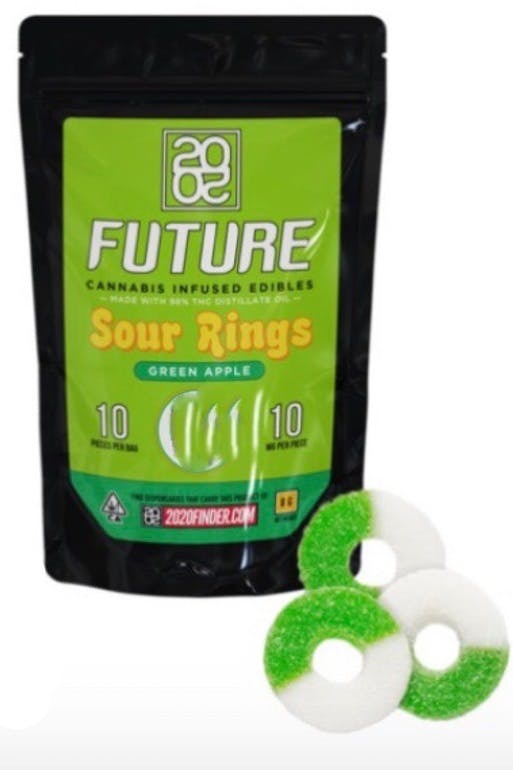 Sour Green Apple Rings 300mg THC edibles delivery in Los Angeles