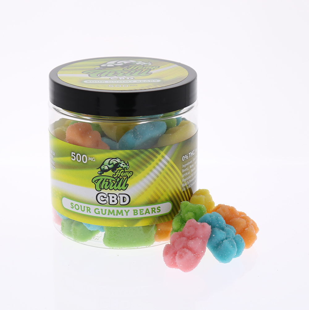 Hemp Thrill CBD Sour Gummy Bears 500mg delivery in los angeles