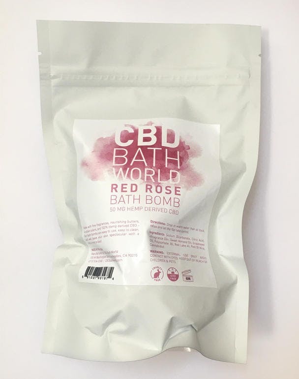 CBD Bath World Red Rose Bath Bomb