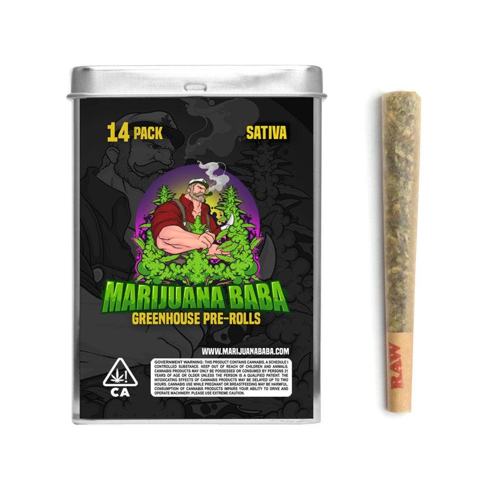 Marijuana Baba Greenhouse Sativa 14 Pack preroll delivery in los angeles