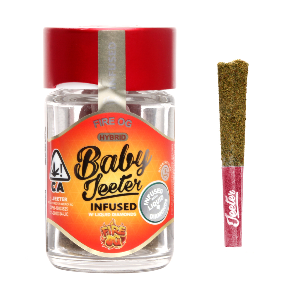 Baby Jeeter Fire OG 5 Pack Infused with Liquid Diamonds delivery in Los Angeles