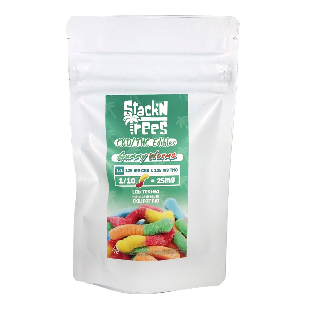 Stack'N Trees CBD/THC Edibles Gummy Worms 250mg delivery in Los Angeles