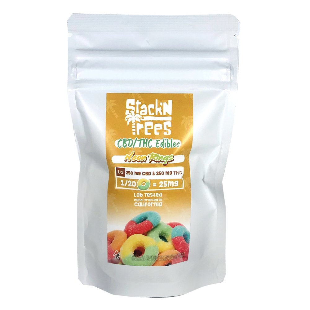 Stack'N Trees CBD/THC Edibles Neon Rings delivery in Los Angeles