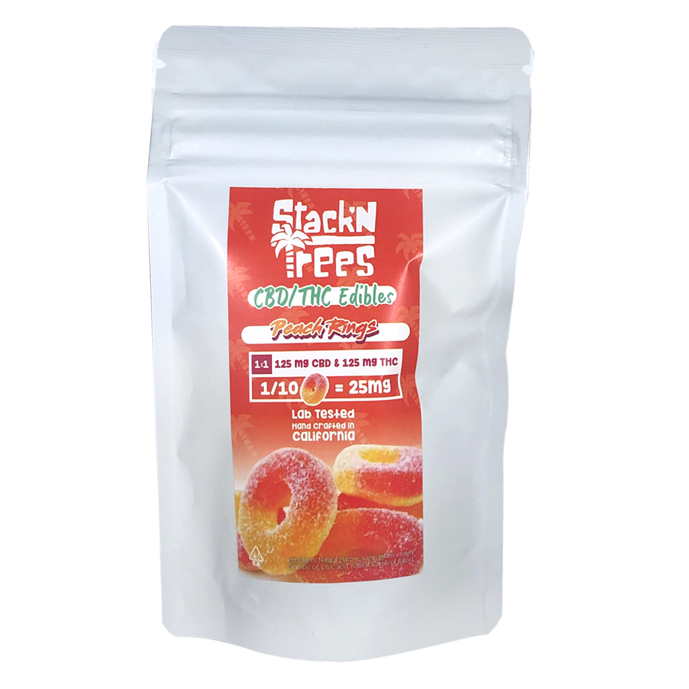 Stack'N Trees CBD/THC Edibles Peach Rings delivery in Los Angeles