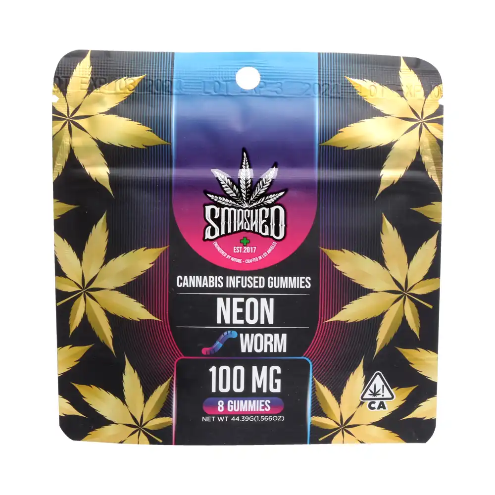 Neon Sour Worms 100mg THC Edible Gummy