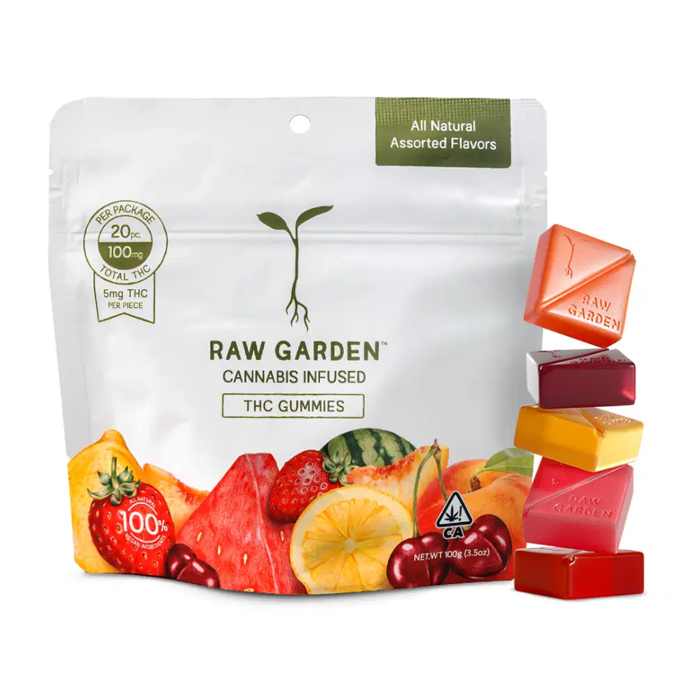 Raw Garden THC Gummies Assorted Flavors Edibles Delivery LA