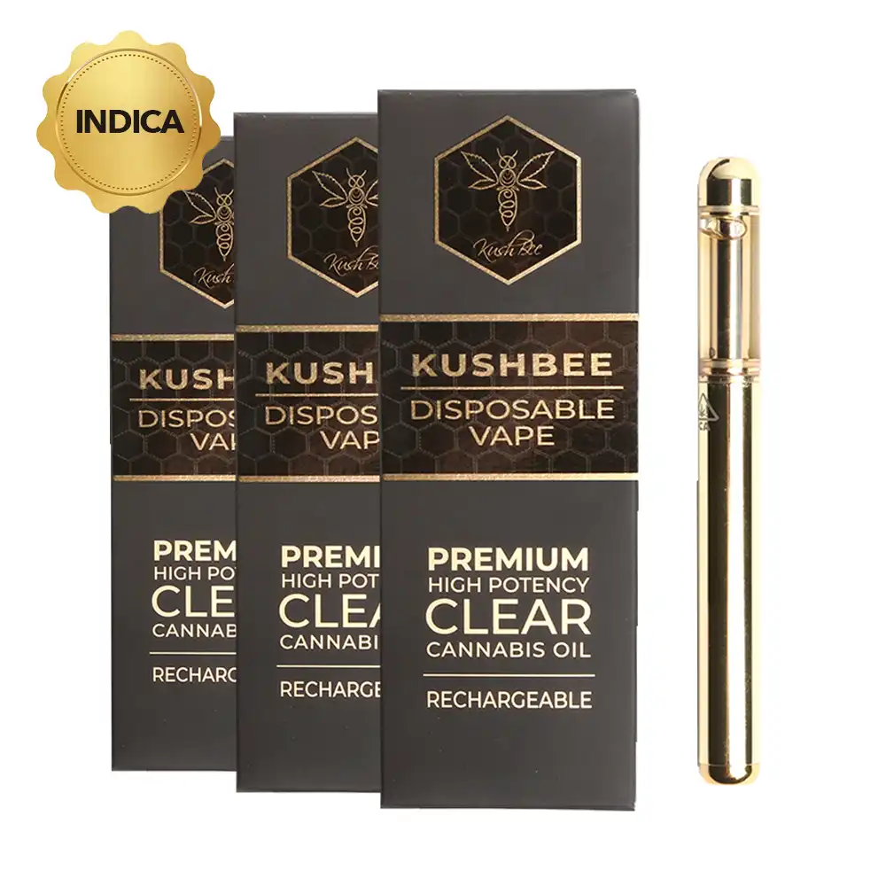kushbee clear oil thc Indica disposable vape