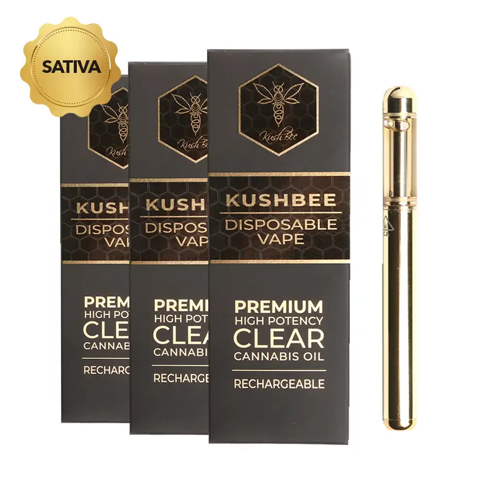 kushbee clear oil thc Sativa disposable vape