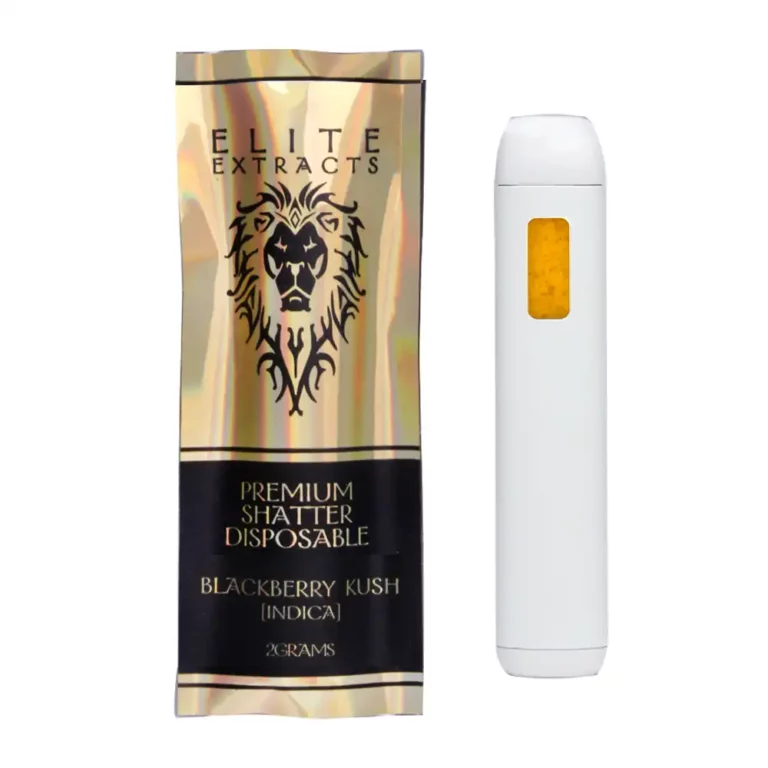 Elite Extracts Premium Shatter Disposable 2g Blackberry Kush Strain